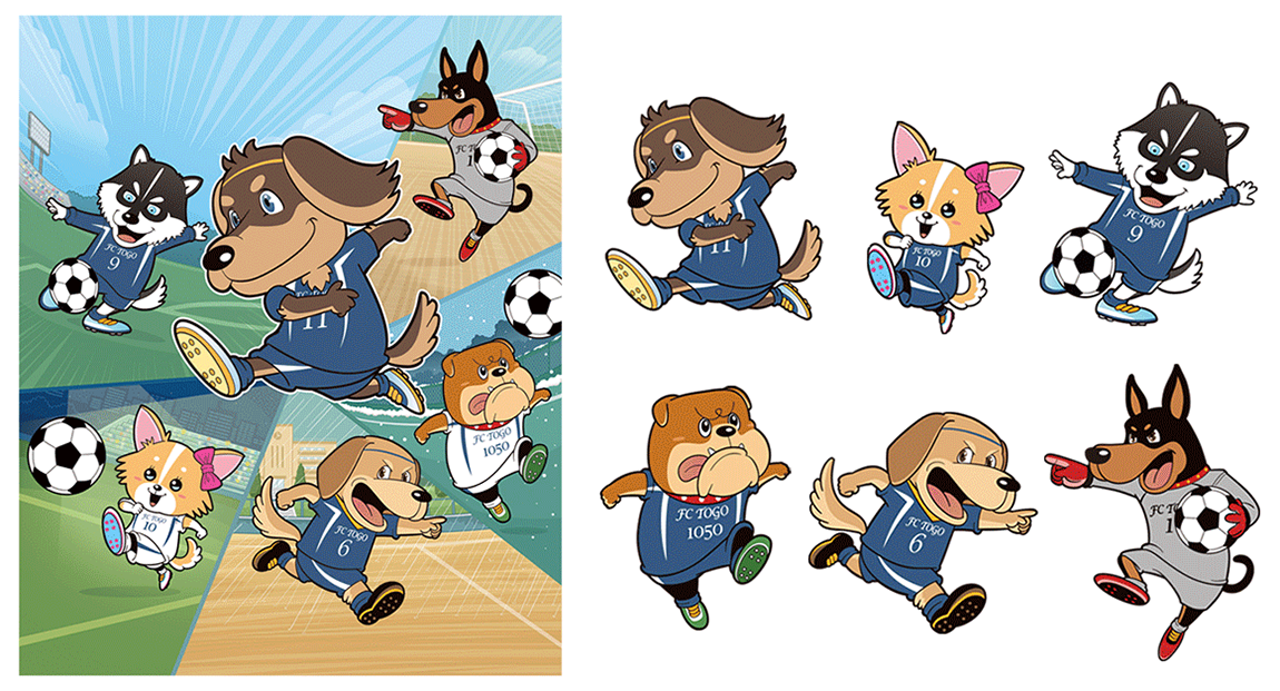 サッカーチーム マスコットキャラクターデザイン制作 イラストレーターStudioCUBE.
