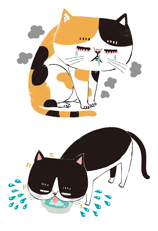 ベネッセコーポレーション〈ねこのきもち〉動物 猫 カットイラスト制作 イラストレーターStudioCUBE.