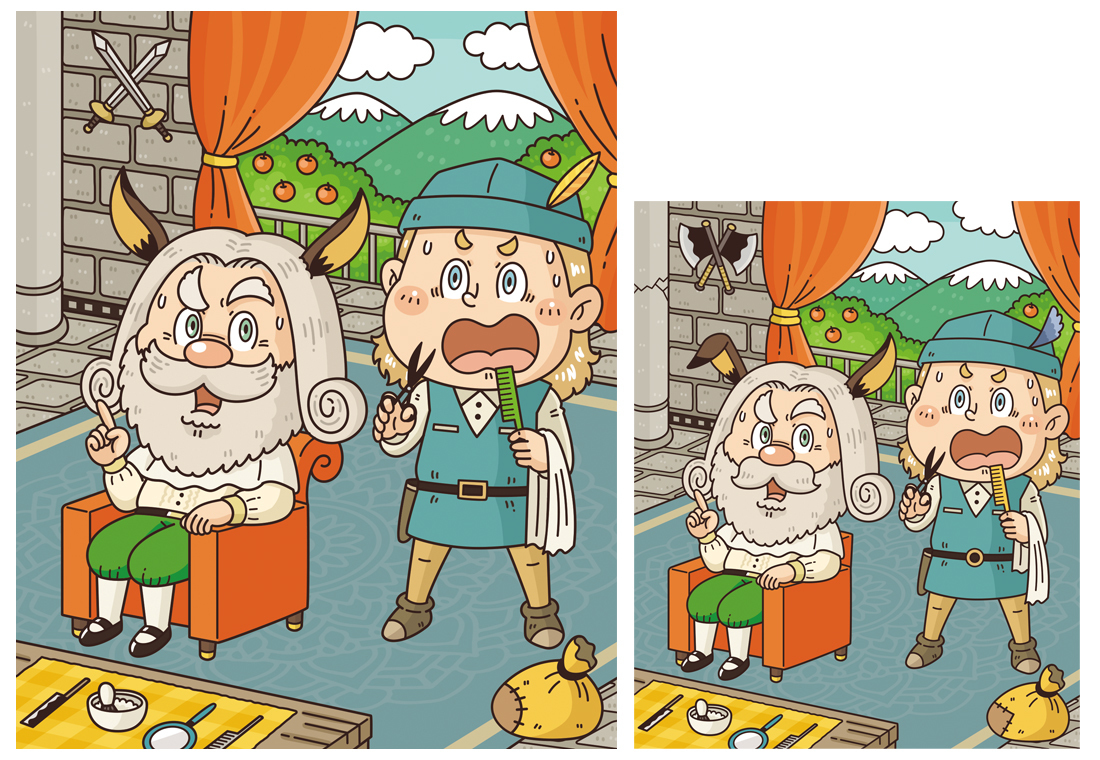 白夜書房〈持ち歩き 脳活まちがい探し〉 イラスト制作 イラストレーターStudioCUBE.